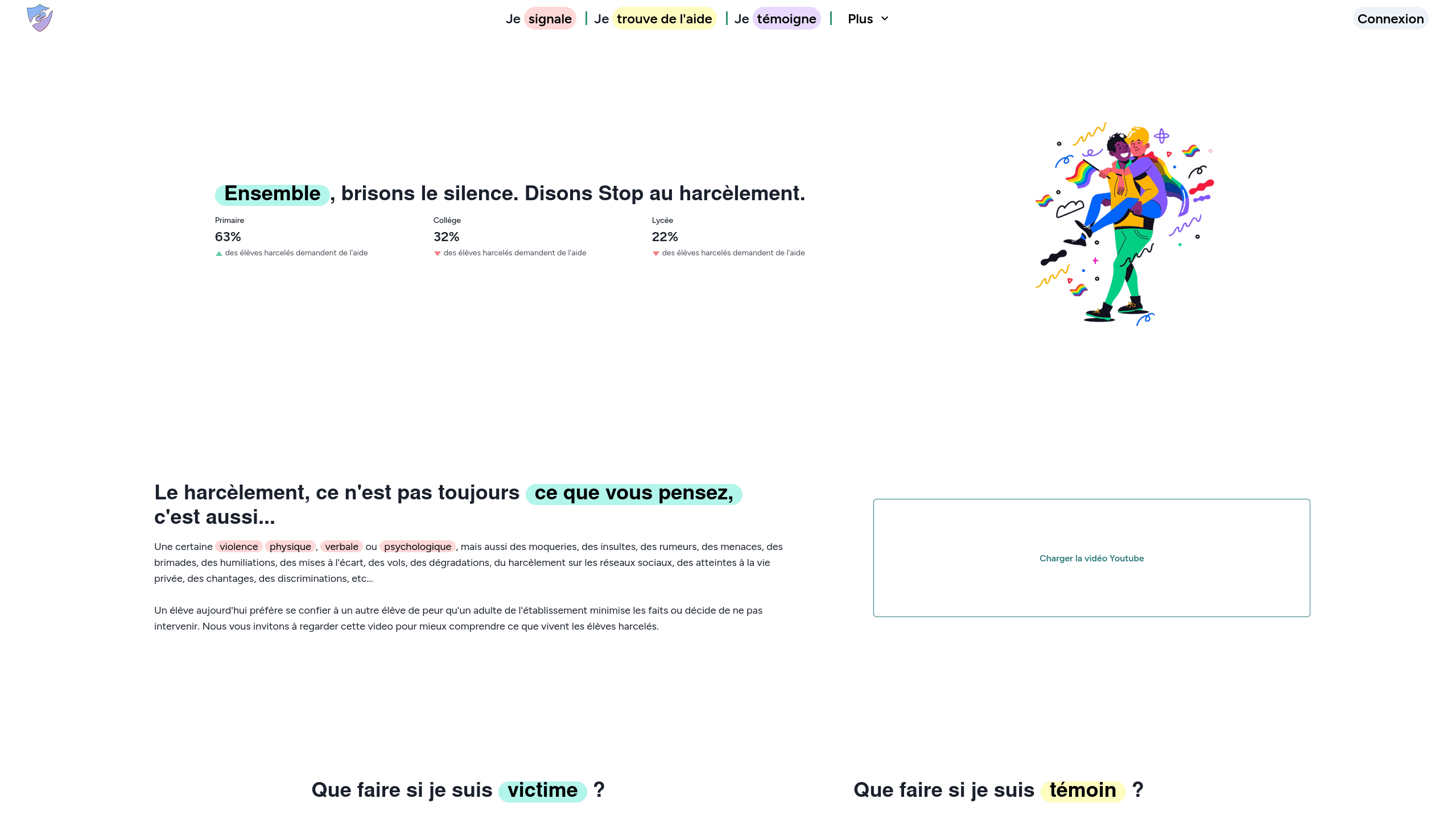 Aperçu du site Harcèlement Aidez-Moi réalisé par AgamiCloud